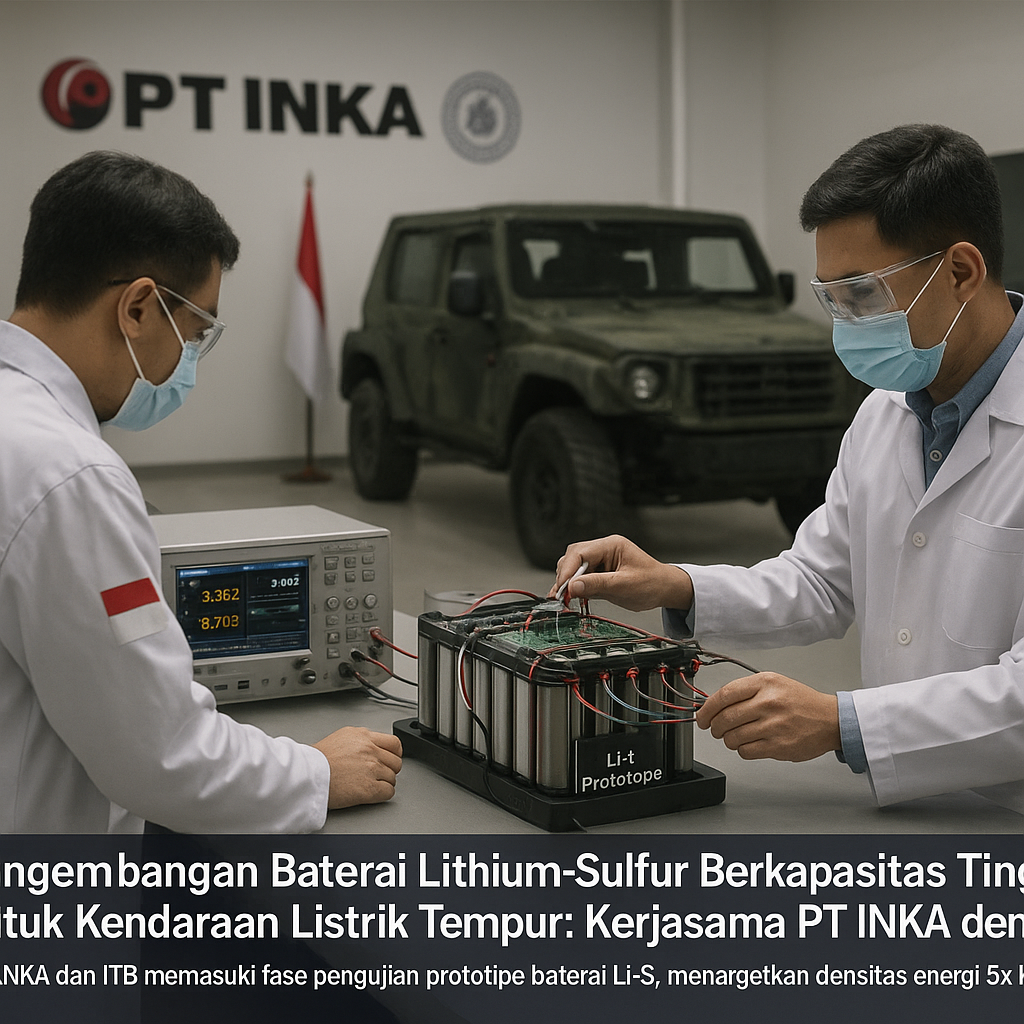 Pengembangan Baterai Lithium-Sulfur Berkapasitas Tinggi untuk Kendaraan Listrik Tempur: Kerjasama PT INKA dengan ITB
