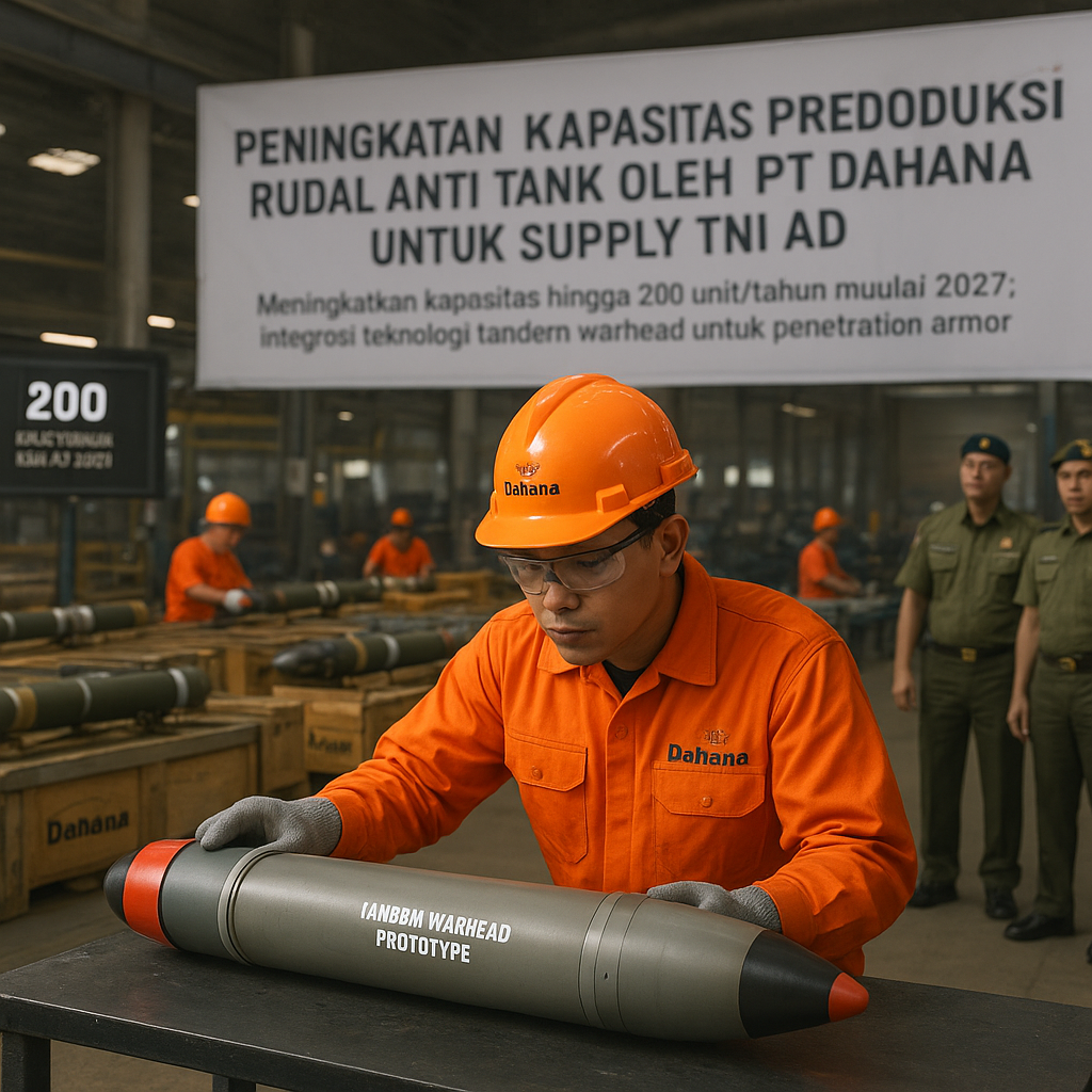 Peningkatan Kapasitas Produksi Rudal Anti Tank oleh PT Dahana untuk Supply TNI AD