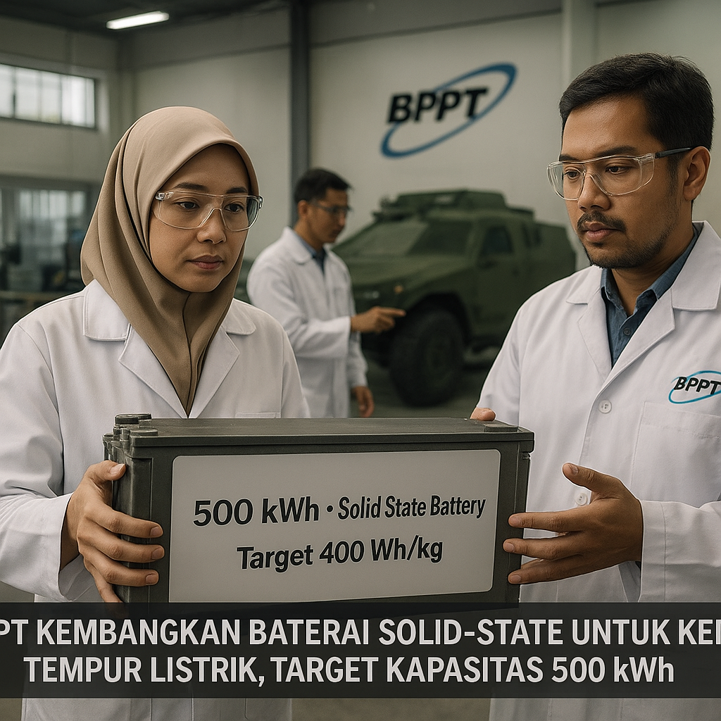 BPPT Kembangkan Baterai Solid-State untuk Kendaraan Tempur Listrik, Target Kapasitas 500 kWh