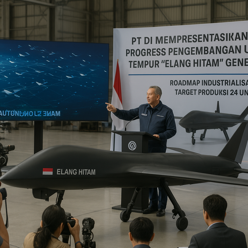 PT DI Mempresentasikan Progress Pengembangan UAV Tempur 'Elang Hitam' Generasi 2 dengan Fitur Autonomous Swarm Capability