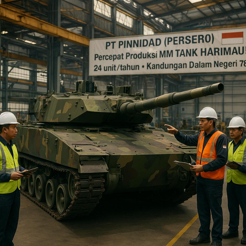 PT Pindad Percepat Produksi Medium Tank Harimau dengan Local Content 78%