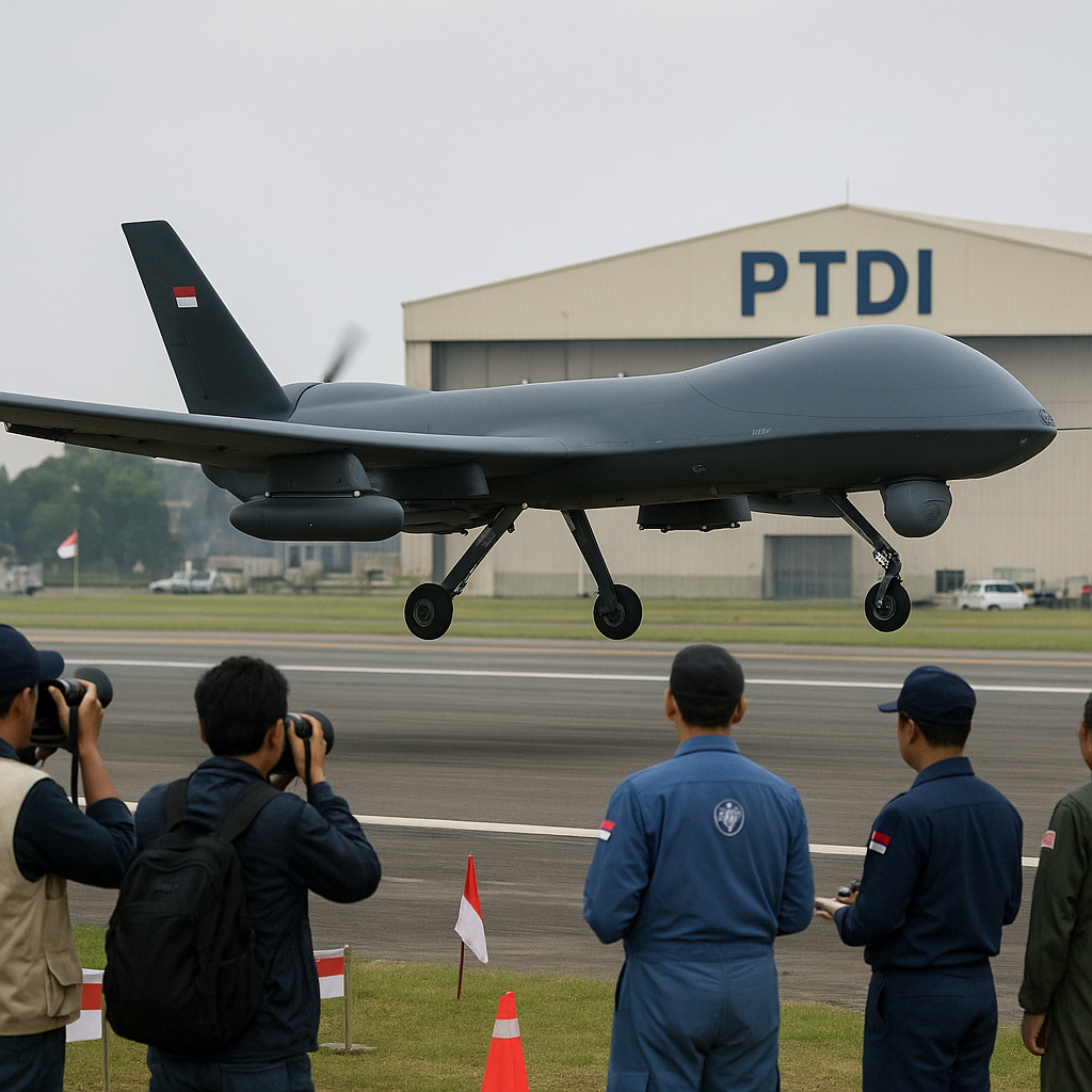 PTDI Uji Terbang Prototipe Pesawat UAV MALE Elang Hitam Generasi 2