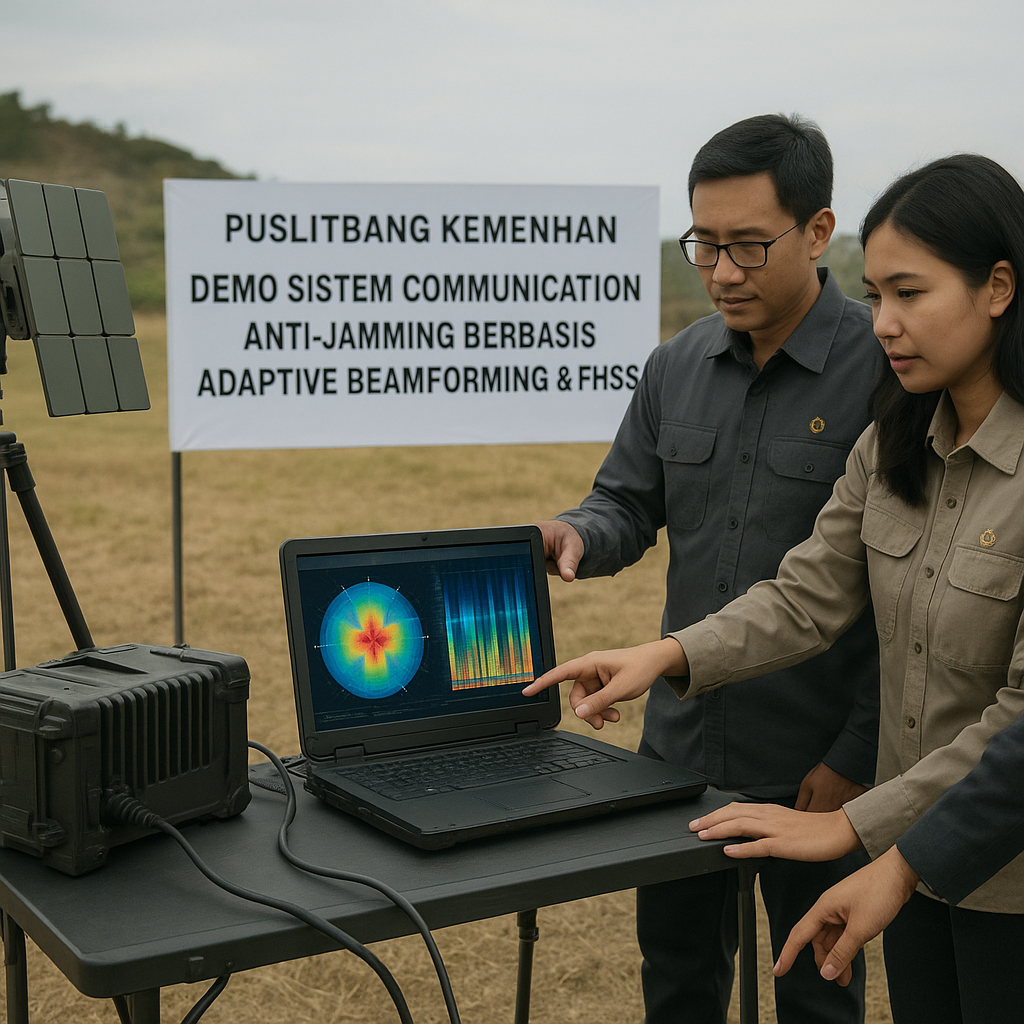 Puslitbang Kemenhan Gelar Demo Sistem Communication Anti-Jamming berbasis Adaptive Beamforming dan Frequency Hopping Spread Spectrum