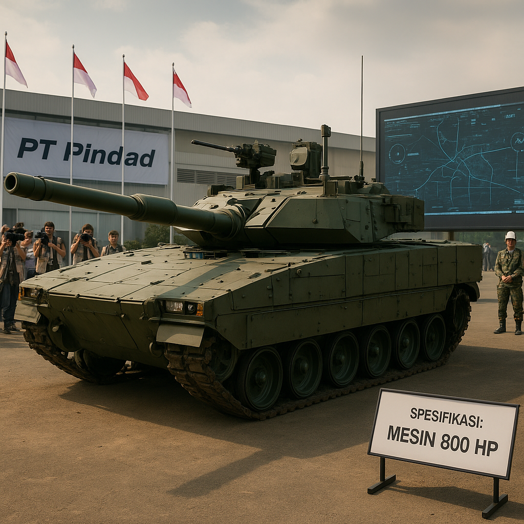 PT Pindad Resmi Luncurkan Tank Medium Harimau V2 dengan Sistem Battle Management Terintegrasi