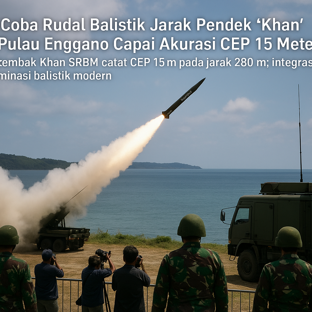 Uji Coba Rudal Balistik Jarak Pendek 'Khan' di Pulau Enggano Capai Akurasi CEP 15 Meter