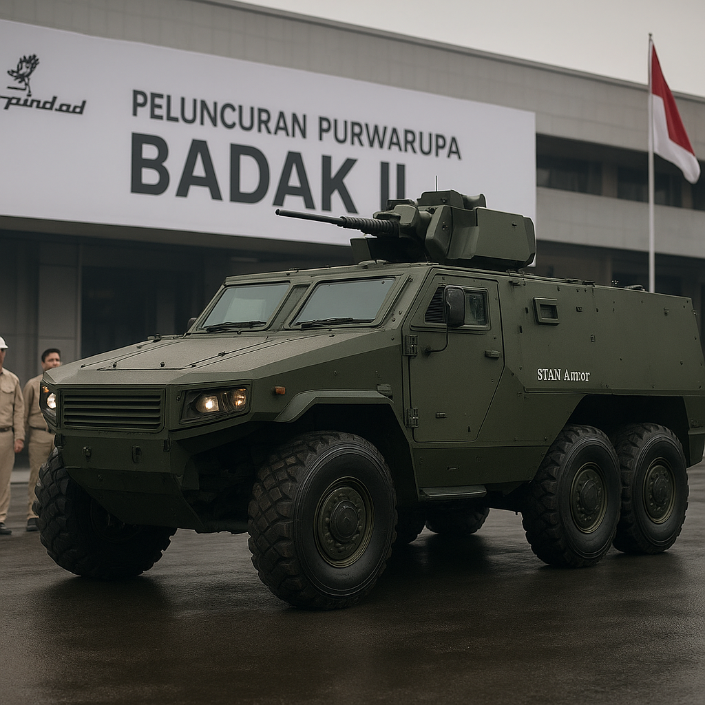 PT Pindad Reveals Next-Gen 'Badak II' 6x6 Armored Vehicle with Hybrid Electric Drive
