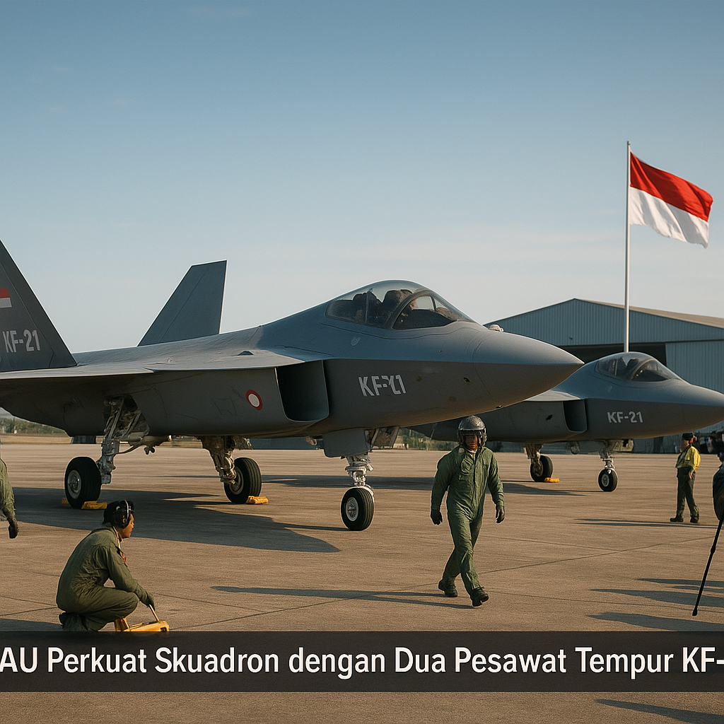 TNI AU Perkuat Skuadron dengan Dua Pesawat Tempur KF-21 Hasil Kerjasama Indonesia-Korea Selatan