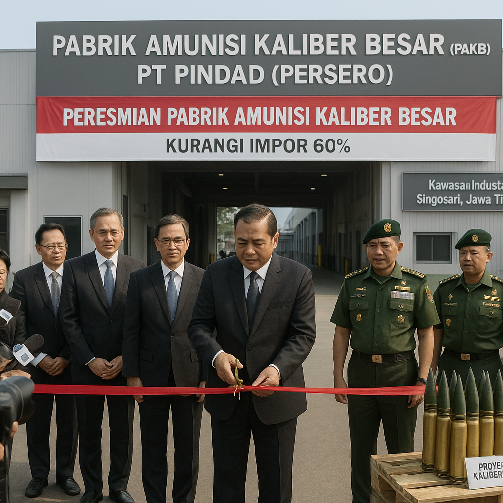 Kemenhan Resmikan Pabrik Amunisi Kaliber Besar di Jawa Timur untuk Kurangi Impor 60%