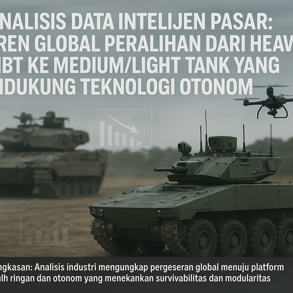 Analisis Data Intelijen Pasar: Tren Global Peralihan dari Heavy MBT ke Medium/ Light Tank yang Didukung Teknologi Otonomi