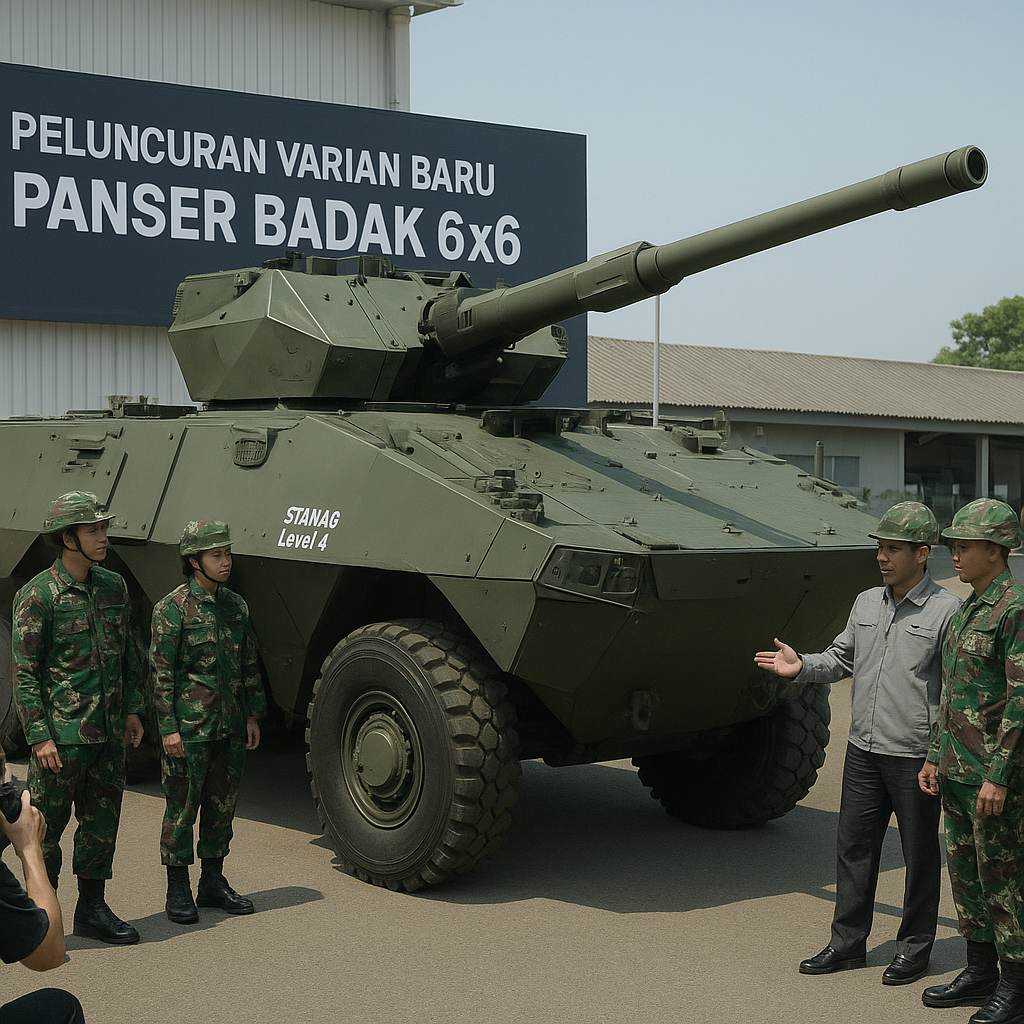Pindad Luncurkan Varian Baru Panser Badak dengan Meriam 105 mm Otomatis