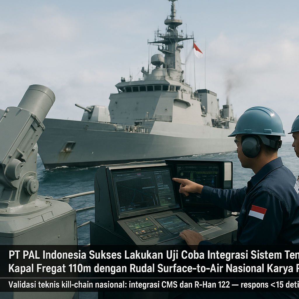 PT PAL Indonesia Sukses Lakukan Uji Coba Integrasi Sistem Tempur Kapal Fregat 110m dengan Rudal Surface-to-Air Nasional Karya PTDI