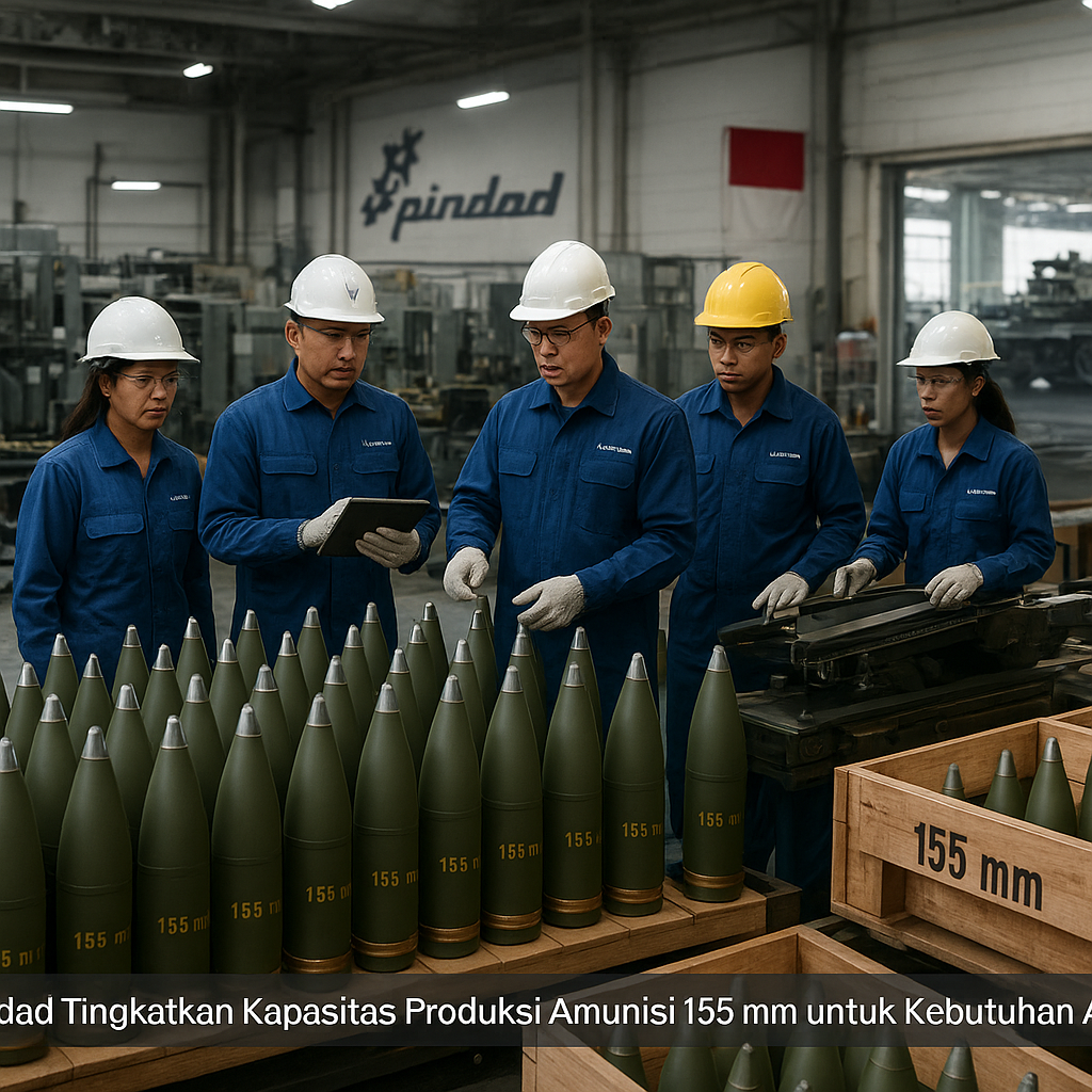 PT Pindad Tingkatkan Kapasitas Produksi Amunisi 155 mm untuk Kebutuhan Artileri