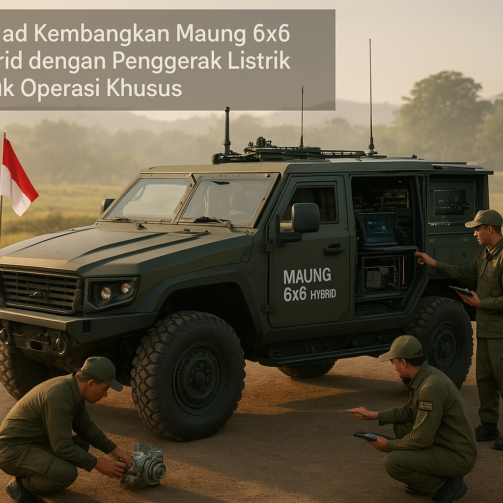 Pindad Kembangkan Maung 6x6 Hybrid dengan Penggerak Listrik untuk Operasi Khusus