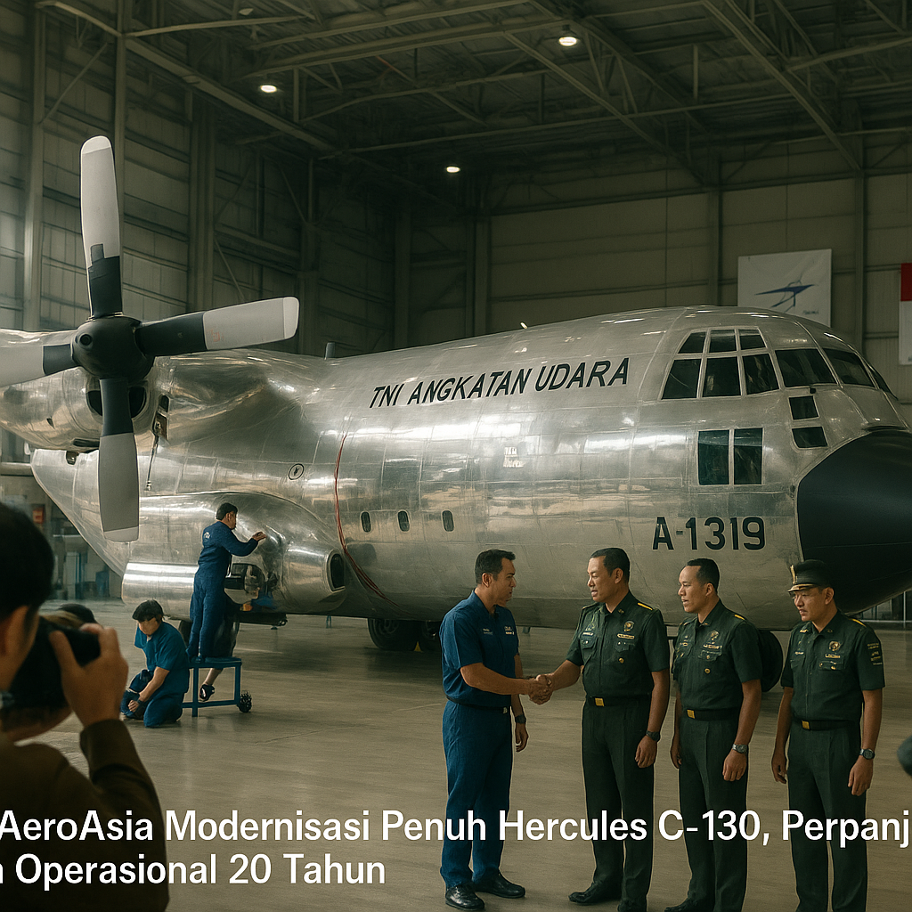 GMF AeroAsia Modernisasi Penuh Hercules C-130, Perpanjang Masa Operasional 20 Tahun