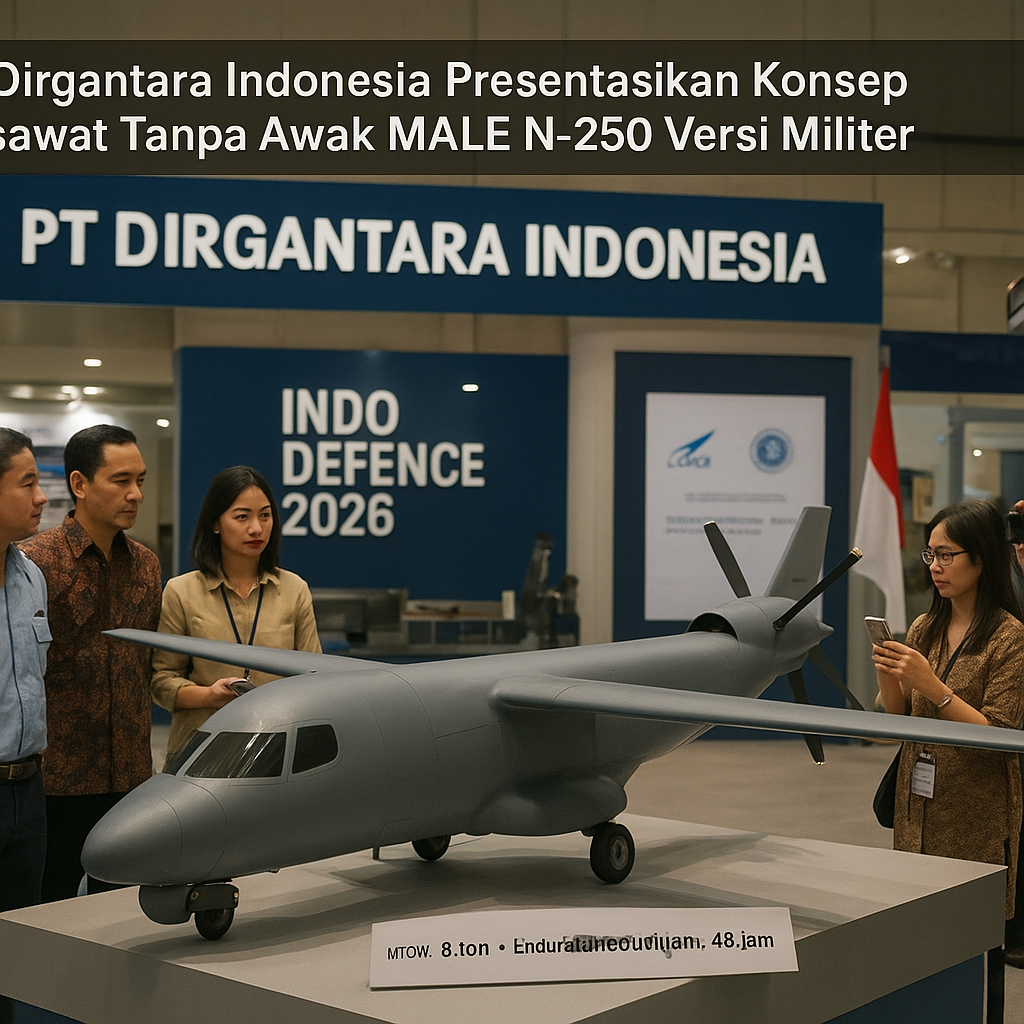 PT Dirgantara Indonesia Presentasikan Konsep Pesawat Tanpa Awak MALE N-250 Versi Militer