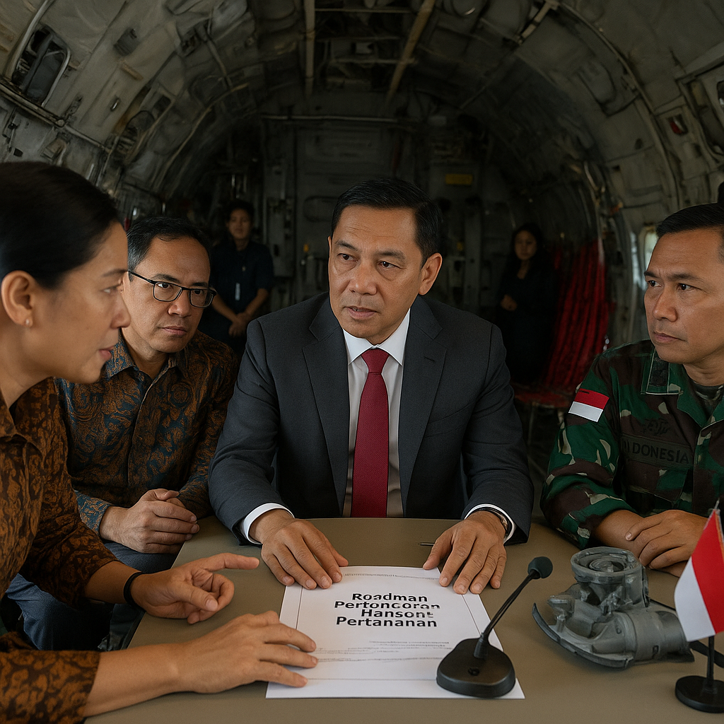 Menhan Bahas Penguatan Industri Pertahanan di Dalam Hercules