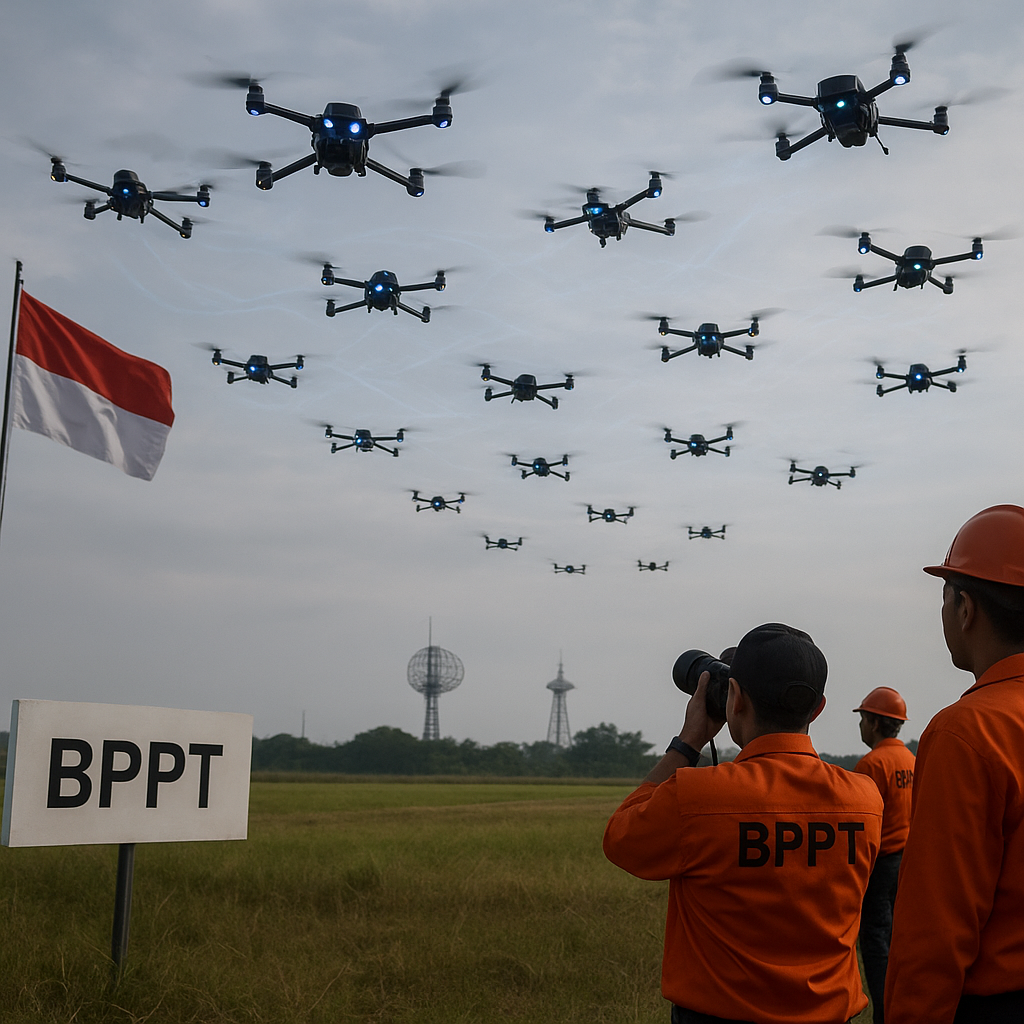 BPPT Uji Coba Teknologi Swarm Drone untuk Misi Electronic Warfare dan Penetrasi Pertahanan Udara