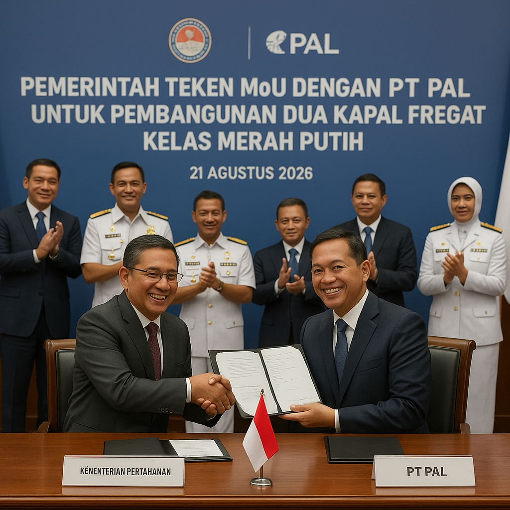 Pemerintah Teken MoU dengan PT PAL untuk Pembangunan Dua Kapal Fregat Kelas Merah Putih
