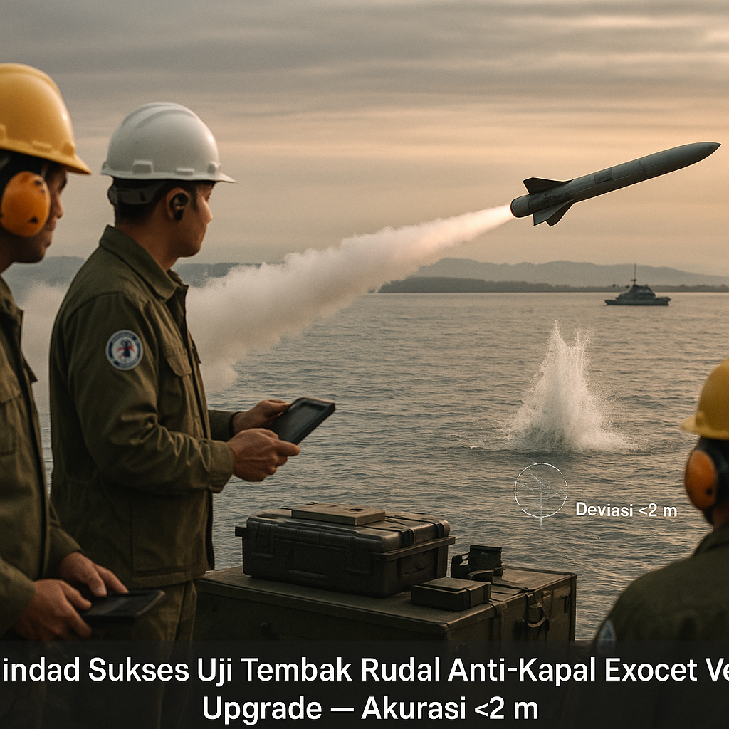 PT Pindad Sukses Uji Tembak Rudal Anti-Kapal Exocet Versi Upgrade