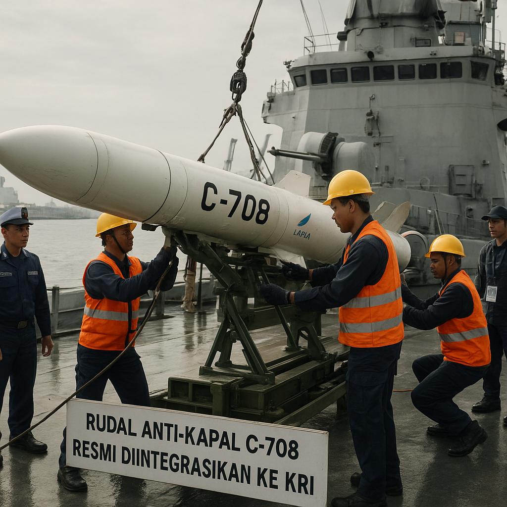 Rudal Anti-Kapal C-708 Buatan LAPAN Resmi Diintegrasikan ke Armada KRI