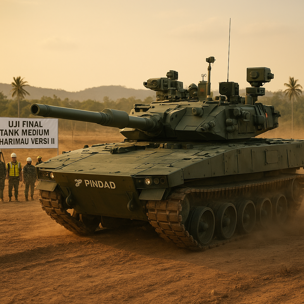 Pindad Uji Final Tank Medium 'Harimau' Versi II dengan Teknologi APS