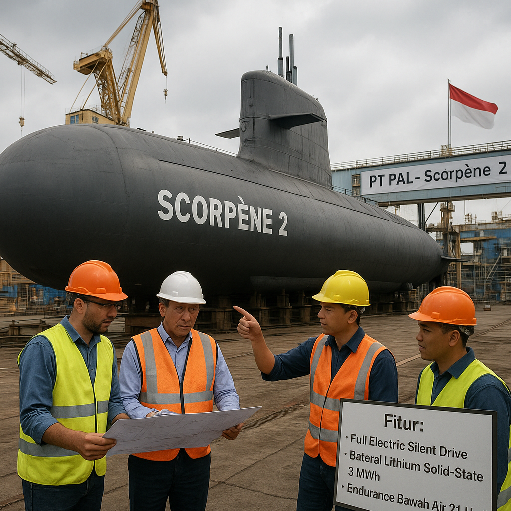 PT PAL Mulai Konstruksi Kapal Selam Scorpène 2 dengan Fitur Silent Drive dan Baterai Lithium