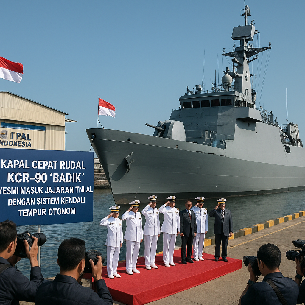 Kapal Cepat Rudal KCR-90 'Badik' Resmi Masuk Jajaran TNI AL dengan Sistem Kendali Tempur Otonom