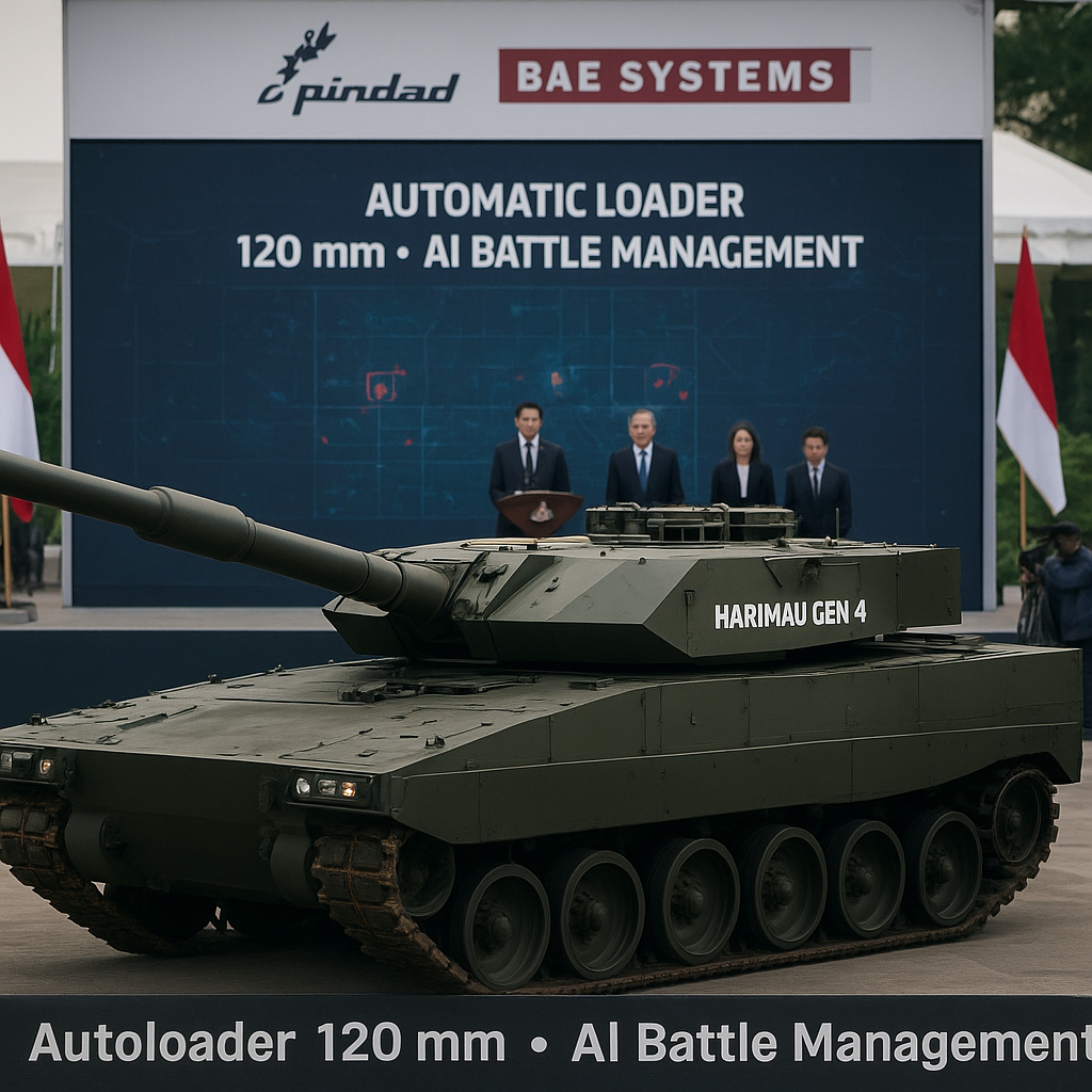PT Pindad Resmi Luncurkan Tank Harimau Generasi 4 dengan Autoloader dan AI Battle Management