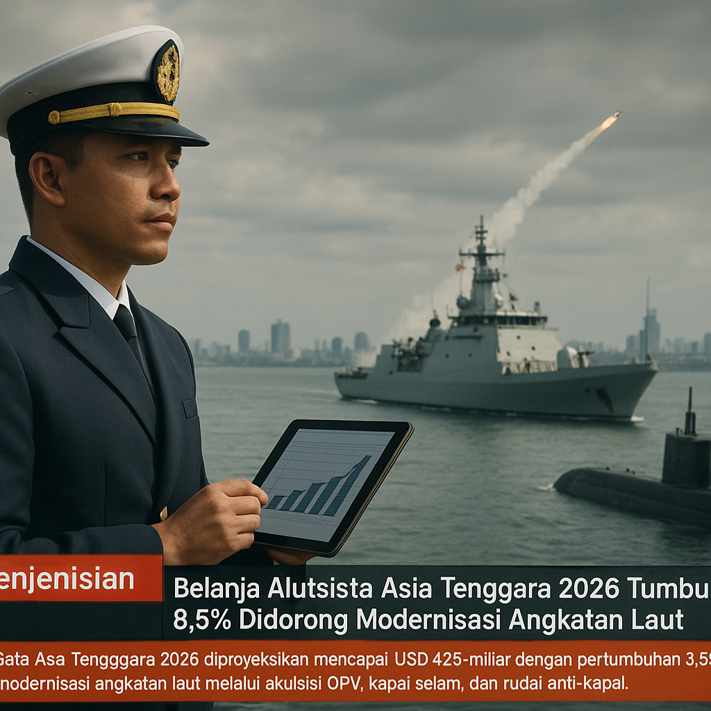 Intelijen Pasar: Belanja Alutsista Asia Tenggara 2026 Tumbuh 8,5% Didorong Modernisasi Angkatan Laut