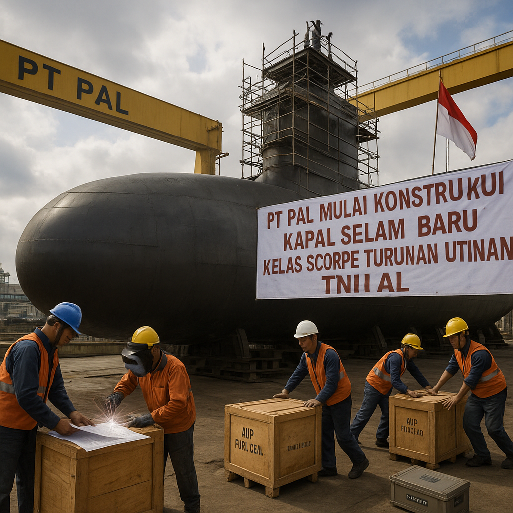 PT PAL Mulai Konstruksi Kapal Selam Baru Kelas Scorpene Turunan untuk TNI AL