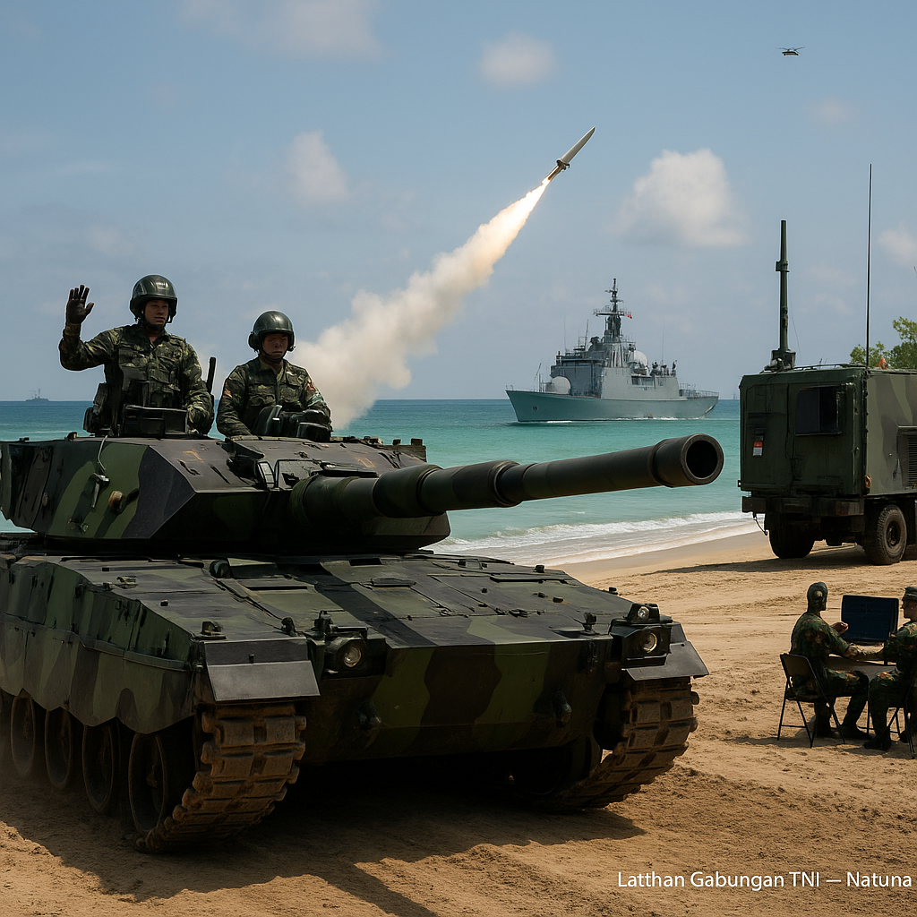 Tank Harimau Hitam dan Rudal Exocet MM40 Block 4 Jadi Andalan Latihan Gabungan TNI di Natuna