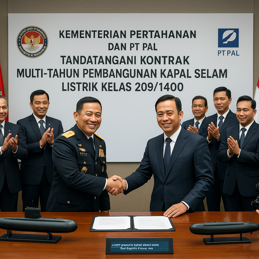 Kementerian Pertahanan dan PT PAL Tandatangani Kontrak Multi-Tahun Pembangunan Kapal Selam Listrik Kelas 209/1400