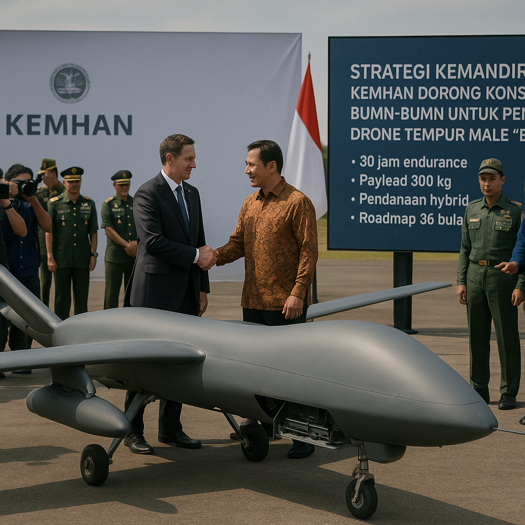 Strategi Kemandirian: Kemhan Dorong Konsorsium BUMN-BUMM untuk Pengembangan Drone Tempur MALE