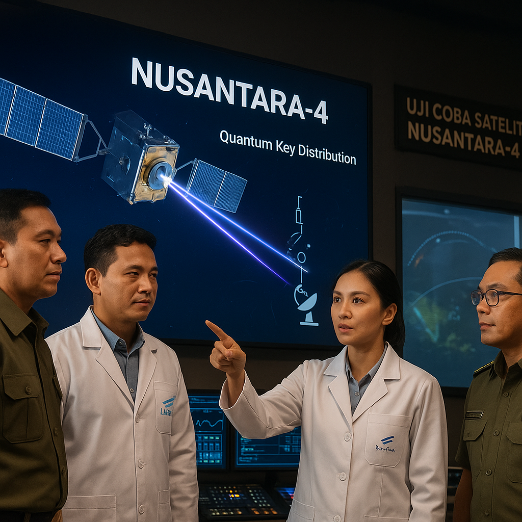 Kemenhan dan LAPAN Uji Coba Satelit Komunikasi Militer Nusantara-4 dengan Enkripsi Kuantum