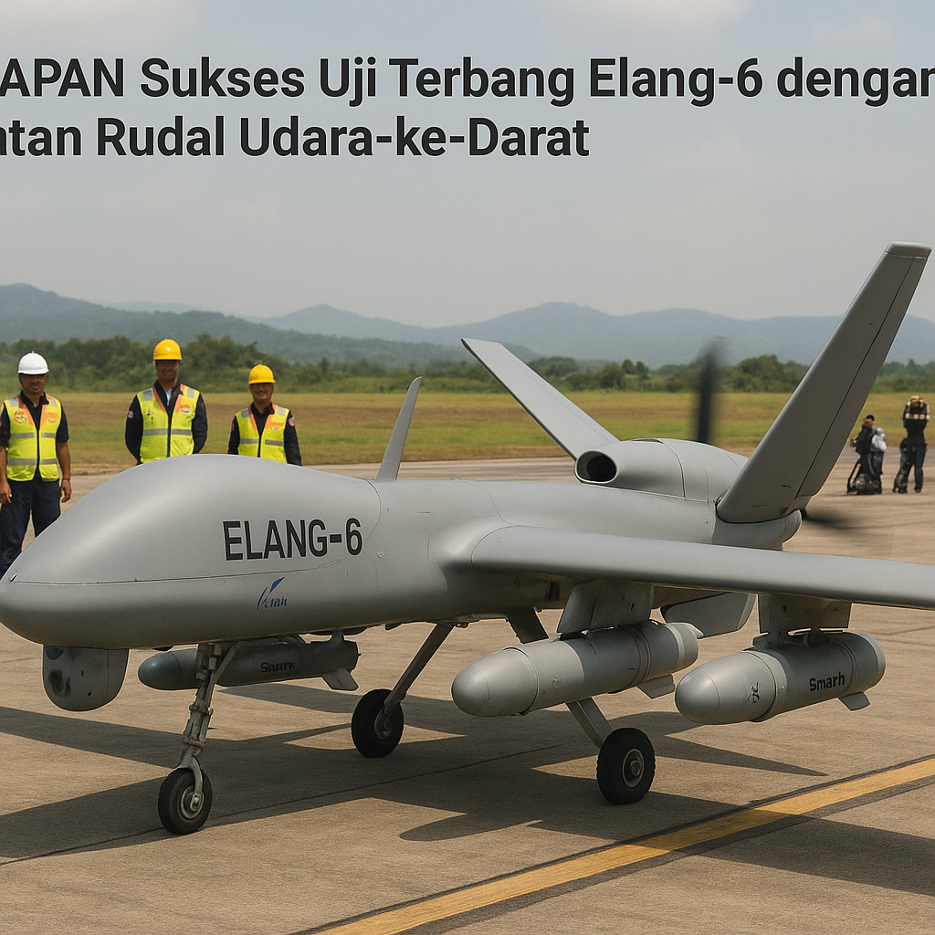 PT LAPAN Sukses Uji Terbang Drone Sayap Tetap 'Elang-6' dengan Muatan Rudal Udara ke Darat