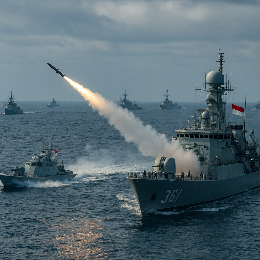 Latihan Besar-besaran TNI AL: 20 KRI Luncurkan Rudal Exocet & C-705, Uji Integrasi Sistem Penyerangan Multi-Platform