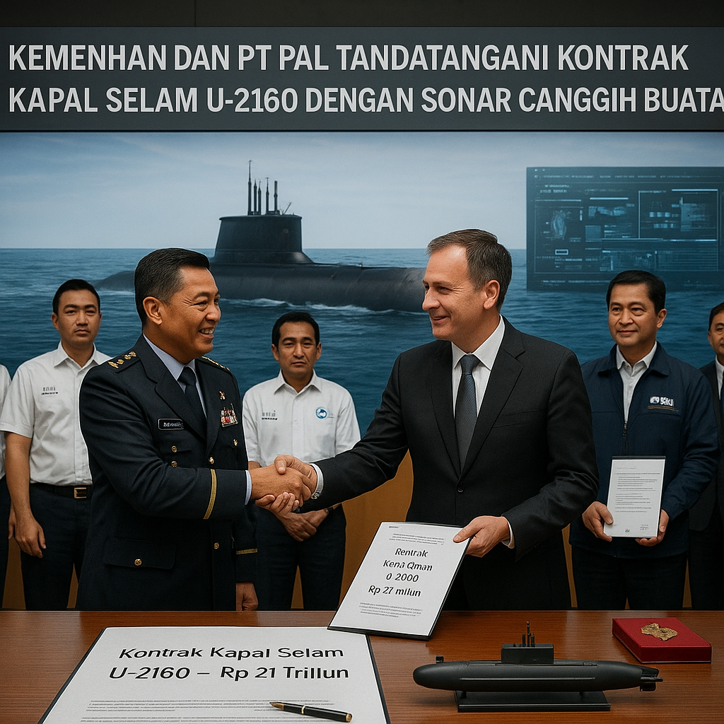 Kemenhan dan PT PAL Tandatangani Kontrak Kapal Selam U-2160 dengan Sonar Canggih Buatan Lokal