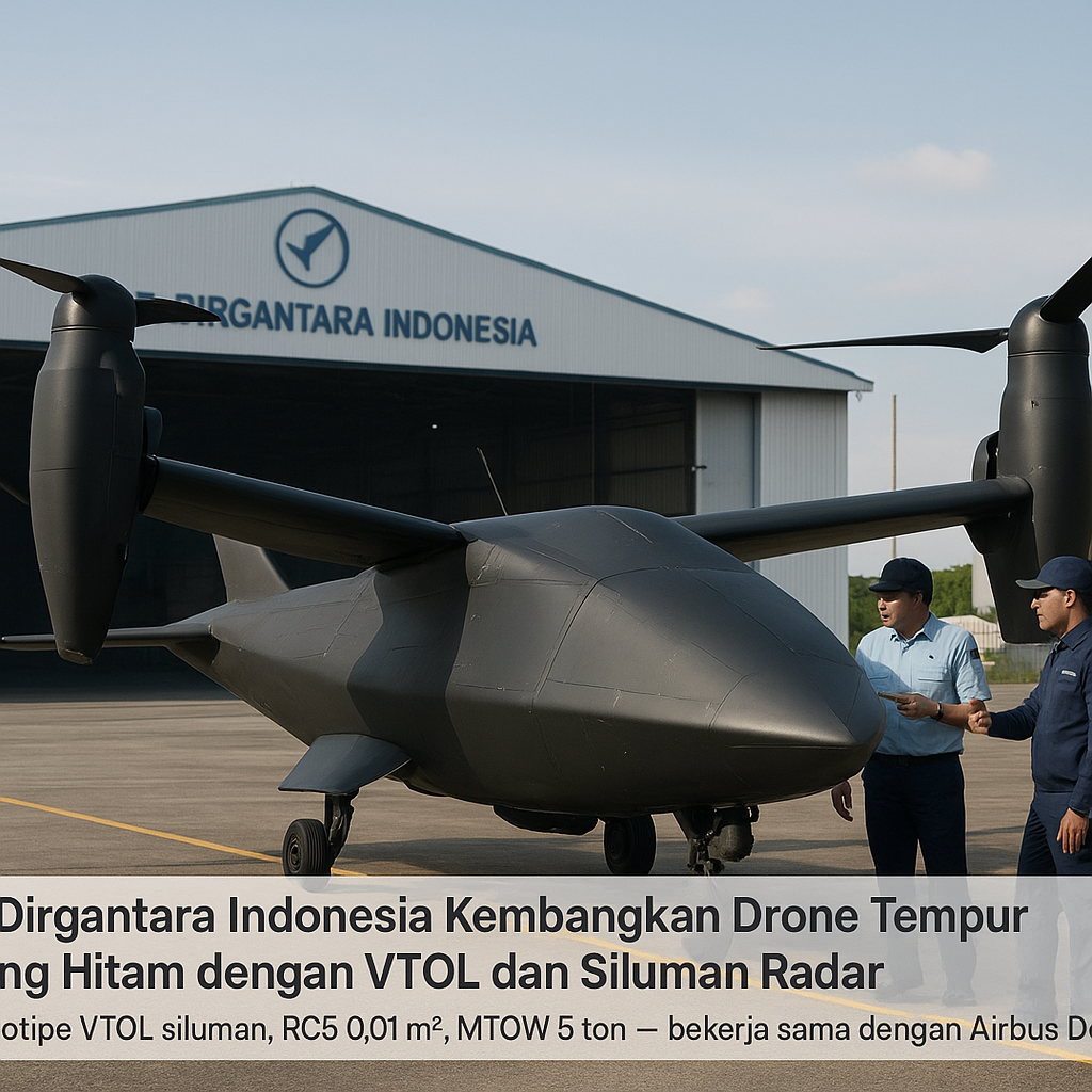PT Dirgantara Indonesia Kembangkan Drone Tempur Elang Hitam dengan VTOL dan Siluman Radar