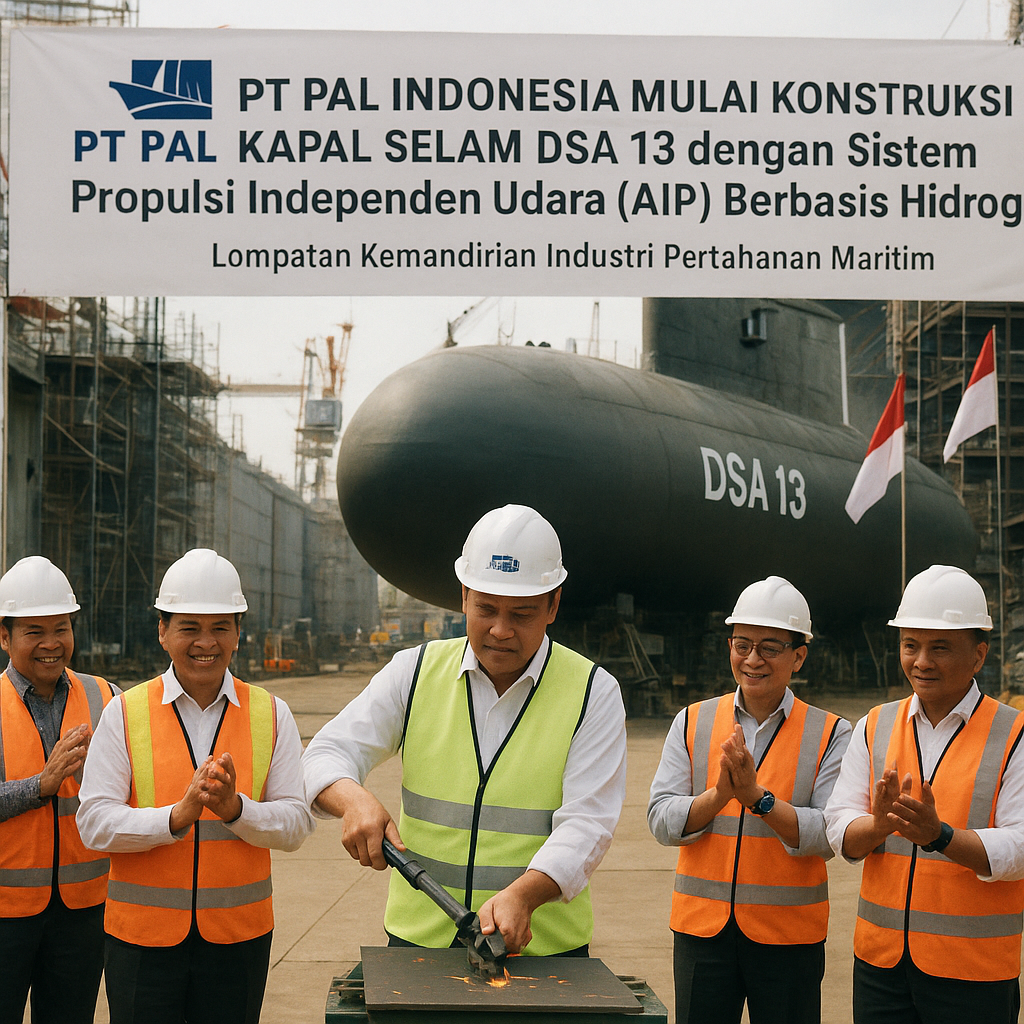PT PAL Indonesia Mulai Konstruksi Kapal Selam DSA 13 Pertama dengan Sistem Propulsi Independen Udara (AIP)