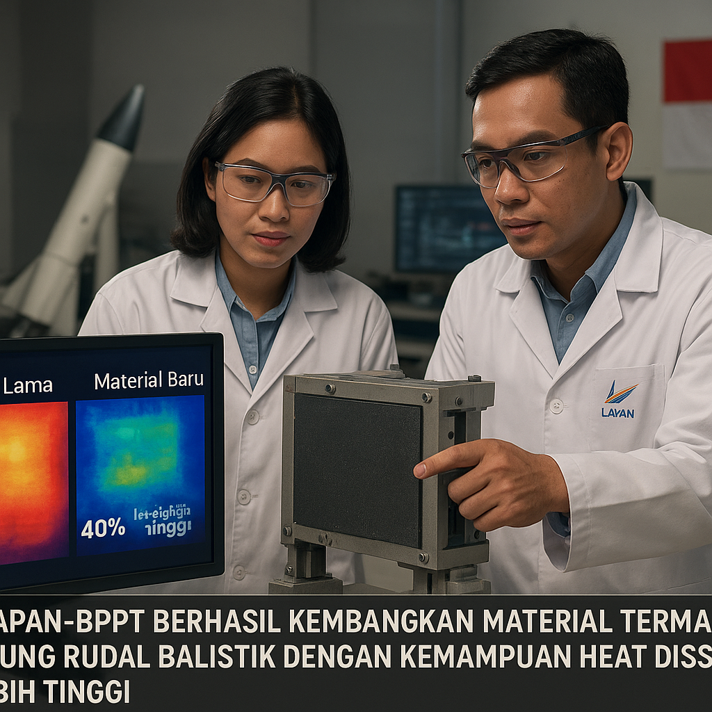 Riset LAPAN-BPPT Berhasil Kembangkan Material Termal Pelindung Rudal Balistik dengan Kemampuan Heat Dissipation 40% Lebih Tinggi