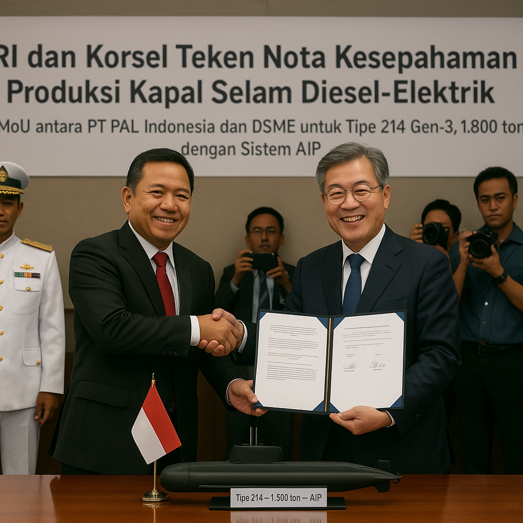 RI dan Korsel Teken Nota Kesepahaman Produksi Kapal Selam Diesel-Elektrik