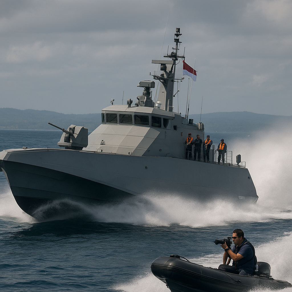 TNI AL Uji Coba Kapal Cepat Rudal (KCR) 60 Berbasis Trimaran dengan Sistem Propulsi Waterjet