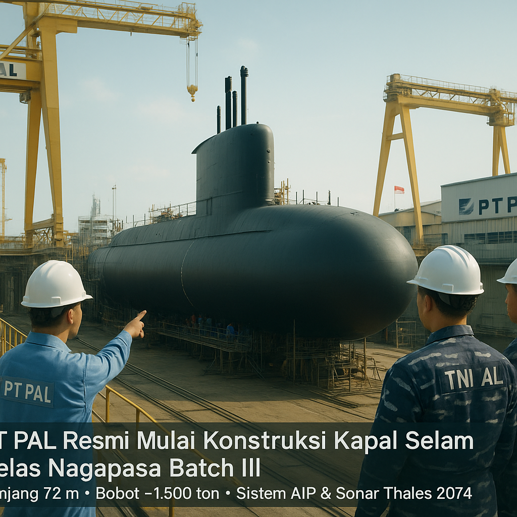 PT PAL Resmi Mulai Konstruksi Kapal Selam Kelas Nagapasa Batch III, Siap Perkuat Alutsista TNI AL