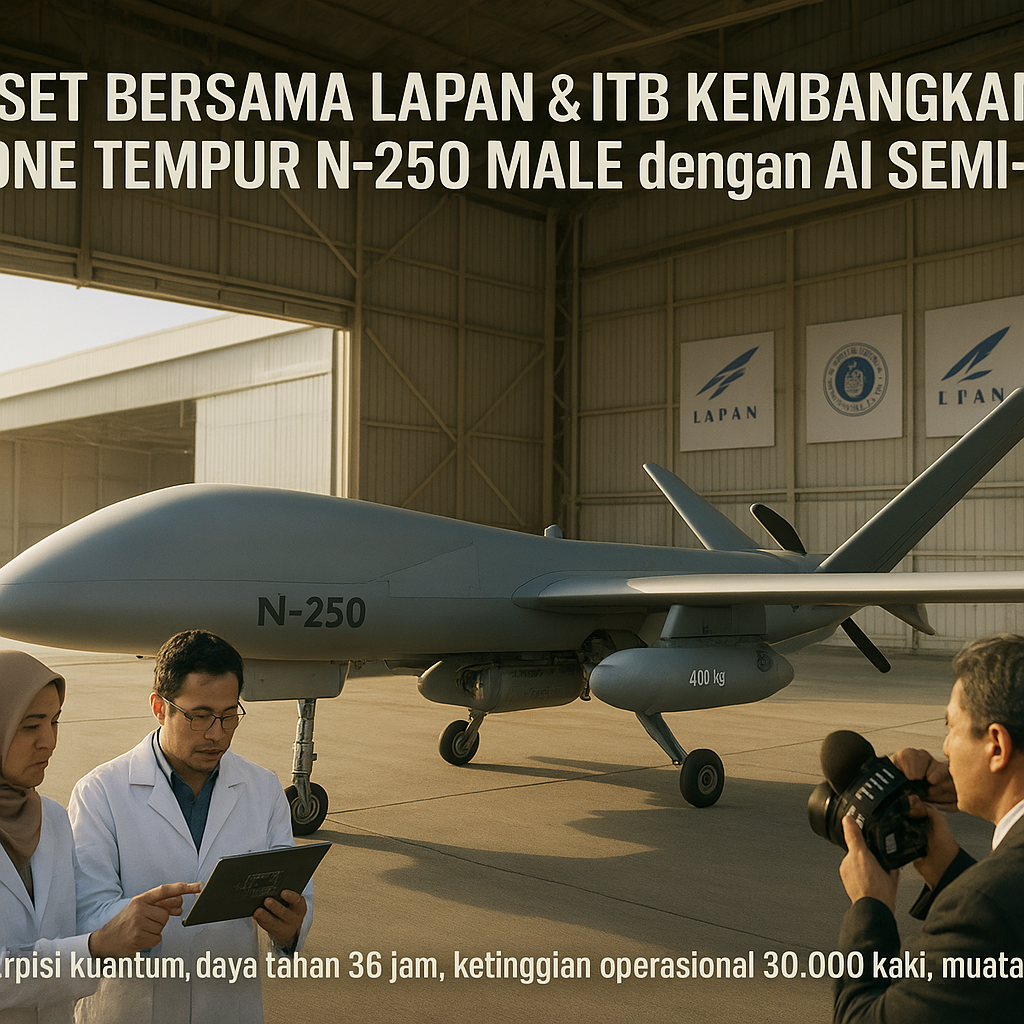 Riset Bersama Lapan & ITB Kembangkan Drone Tempur N-250 MALE dengan AI Semi-Otonom