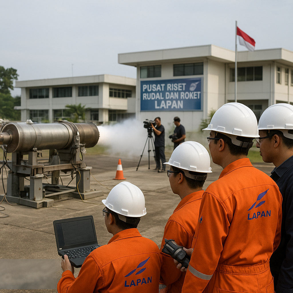Pusat Riset Rudal dan Roket LAPAN Uji Coba Bahan Bakar Padat Ramah Lingkungan untuk Rudal Jarak Jauh