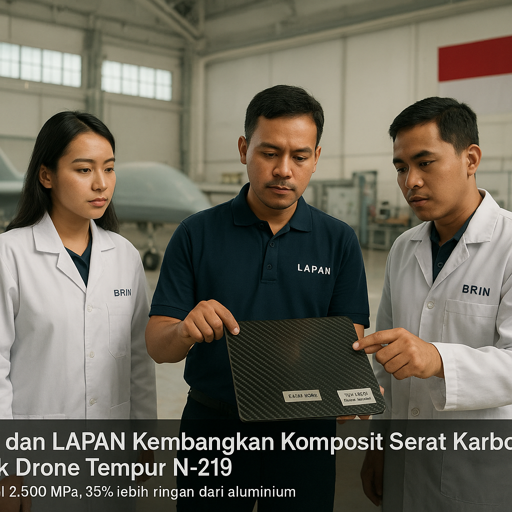 BRIN dan LAPAN Kembangkan Komposit Serat Karbon untuk Drone Tempur N-219