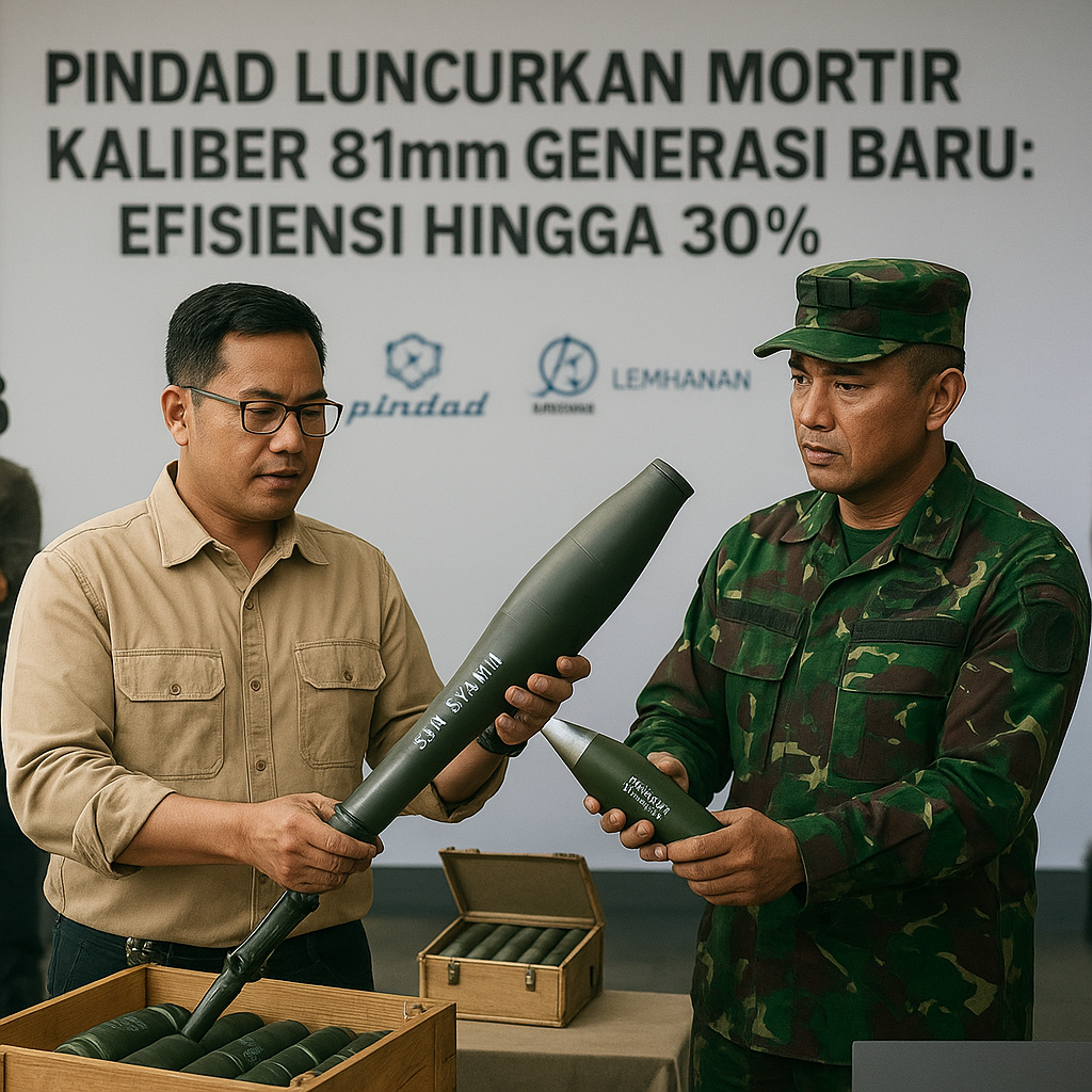 Pindad Luncurkan Mortir Kaliber 81mm Generasi Baru: Efisiensi Hingga 30%