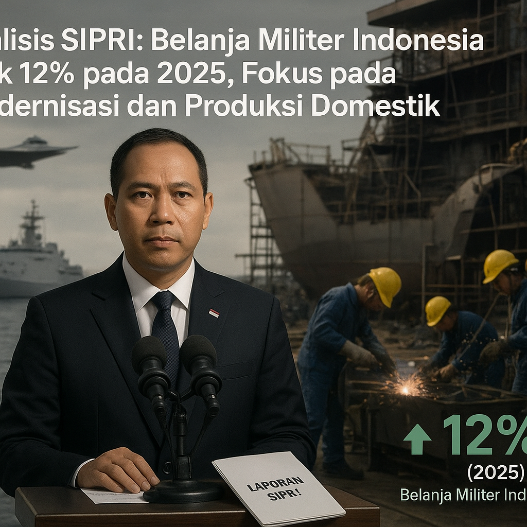 Analisis SIPRI: Belanja Militer Indonesia Naik 12% pada 2025, Fokus pada Modernisasi dan Domestic Production