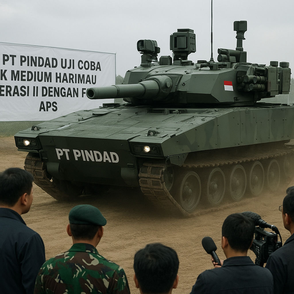 PT Pindad Uji Coba Tank Medium Harimau Generasi II dengan Fitur APS