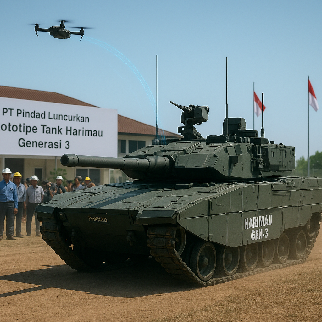 PT Pindad Luncurkan Prototipe Tank Harimau Generasi 3 dengan Sistem AI dan Drone Integrasi
